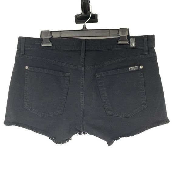 7 For All Mankind Womens Black Denim Cutoff High-Rise Jeans Shorts Size 32 3223 - Picture 7 of 12